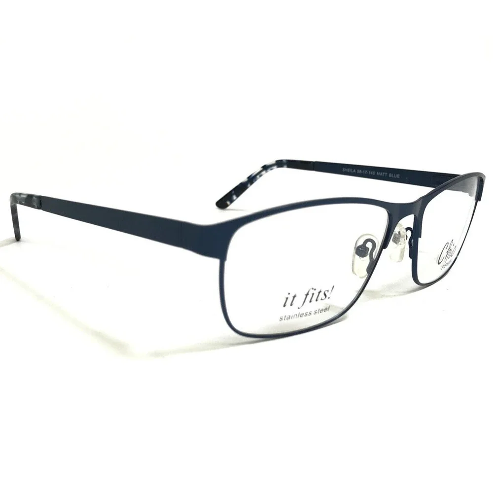 Chic Eyewear Eyeglasses Frames SHEILA MATT BLUE Square Full Rim 58-17-145